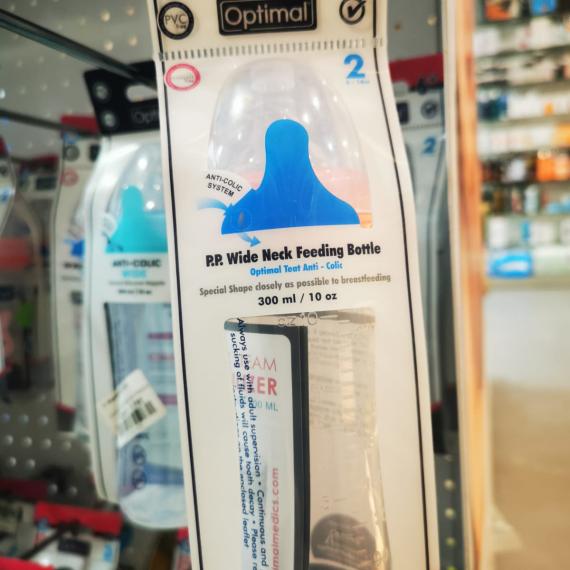 6+  MONTHS  BPA FREE  Optimal ANTI-COLIC SYSTEM ANTI-COLIC WIDE Round Silicone Nipple 300 ml/10 oz