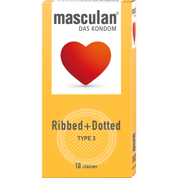 Masculan Condom Ribbed + Dotted - 10 Pcs