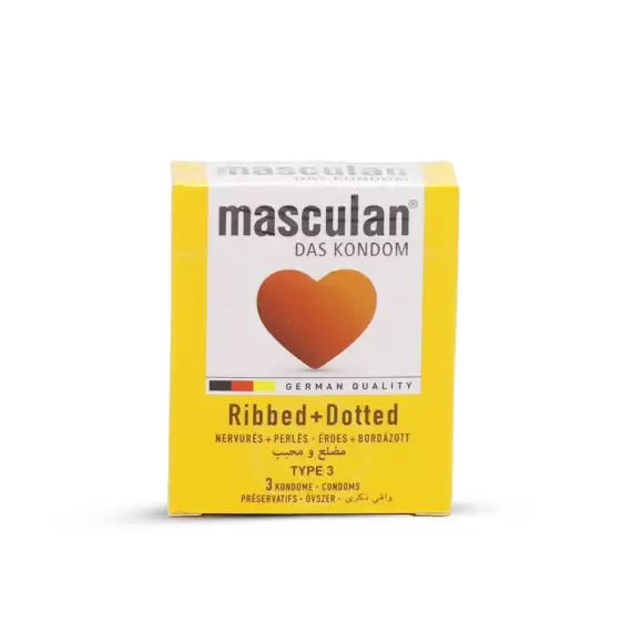 Masculan Das Condoms Ribbed + Dotted 3's condoms