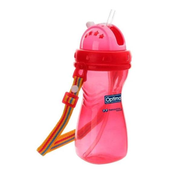 12+  LIQUID Optimal  3 12-36m P.P. Wide Neck Silicone Straw Bottle EASY DRINKING/NON-SPILL CUP 400 ml/13.5 oz